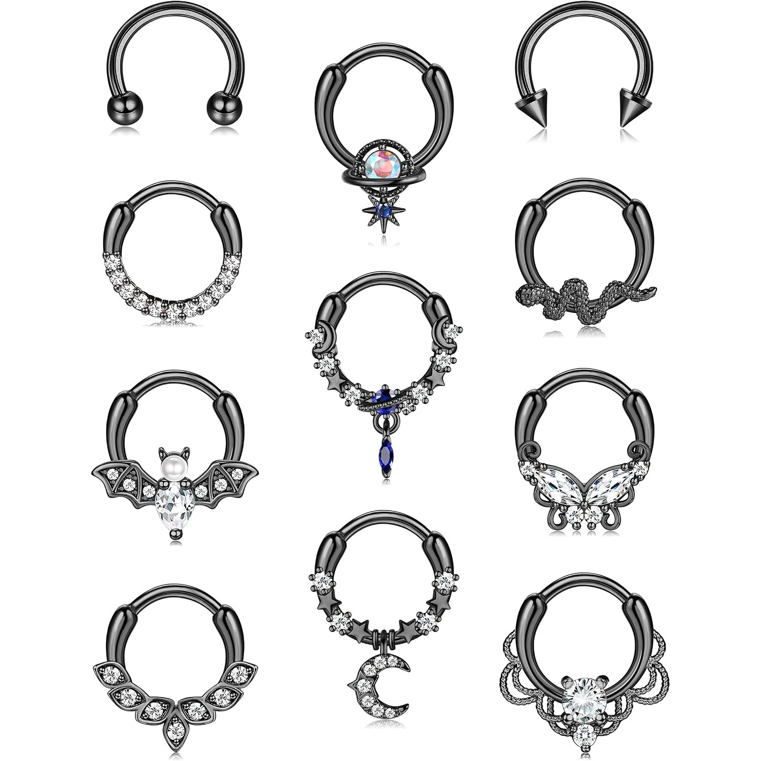 Body Jewelry For Sensitive Skin - FASACCO Anéis de Septo, Joias para