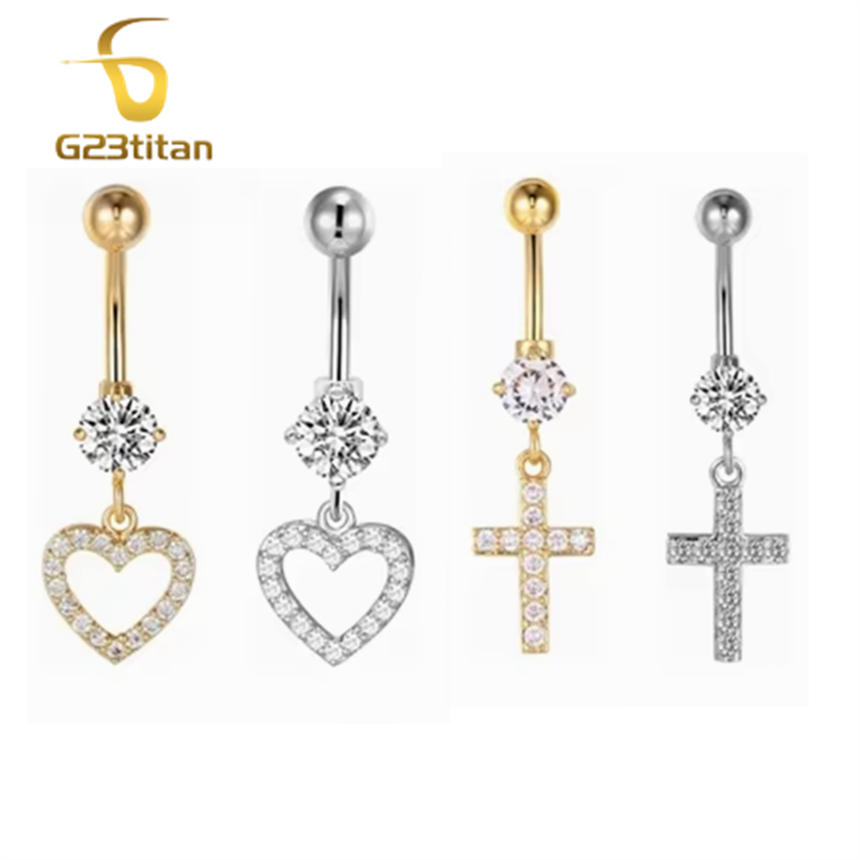 Belly Bar Titanium - Anel de Umbigo de Aço Cirúrgico