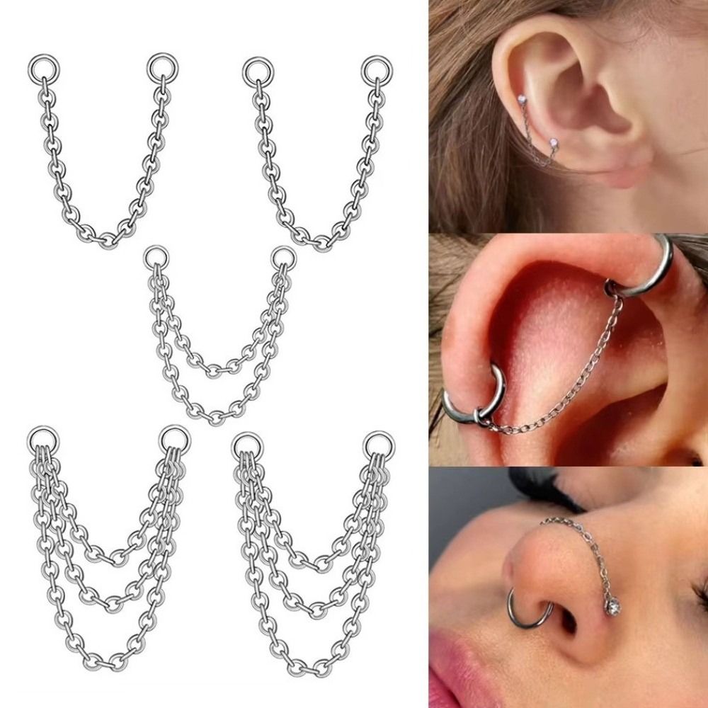Body Jewelry Nose - Corrente de Titânio para Nariz, Corrente