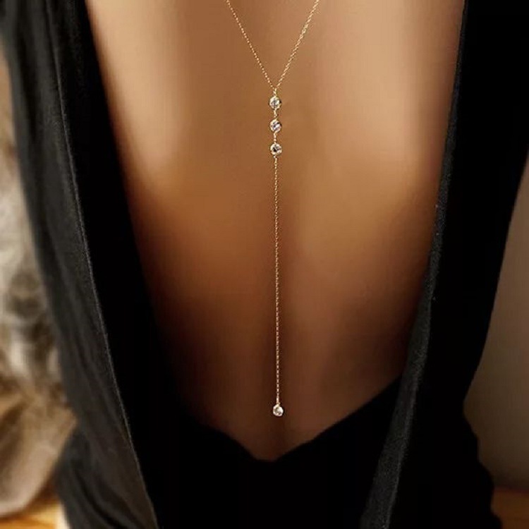 Body Chain Jewelry - Novo strass sexy feminino volta corrente
