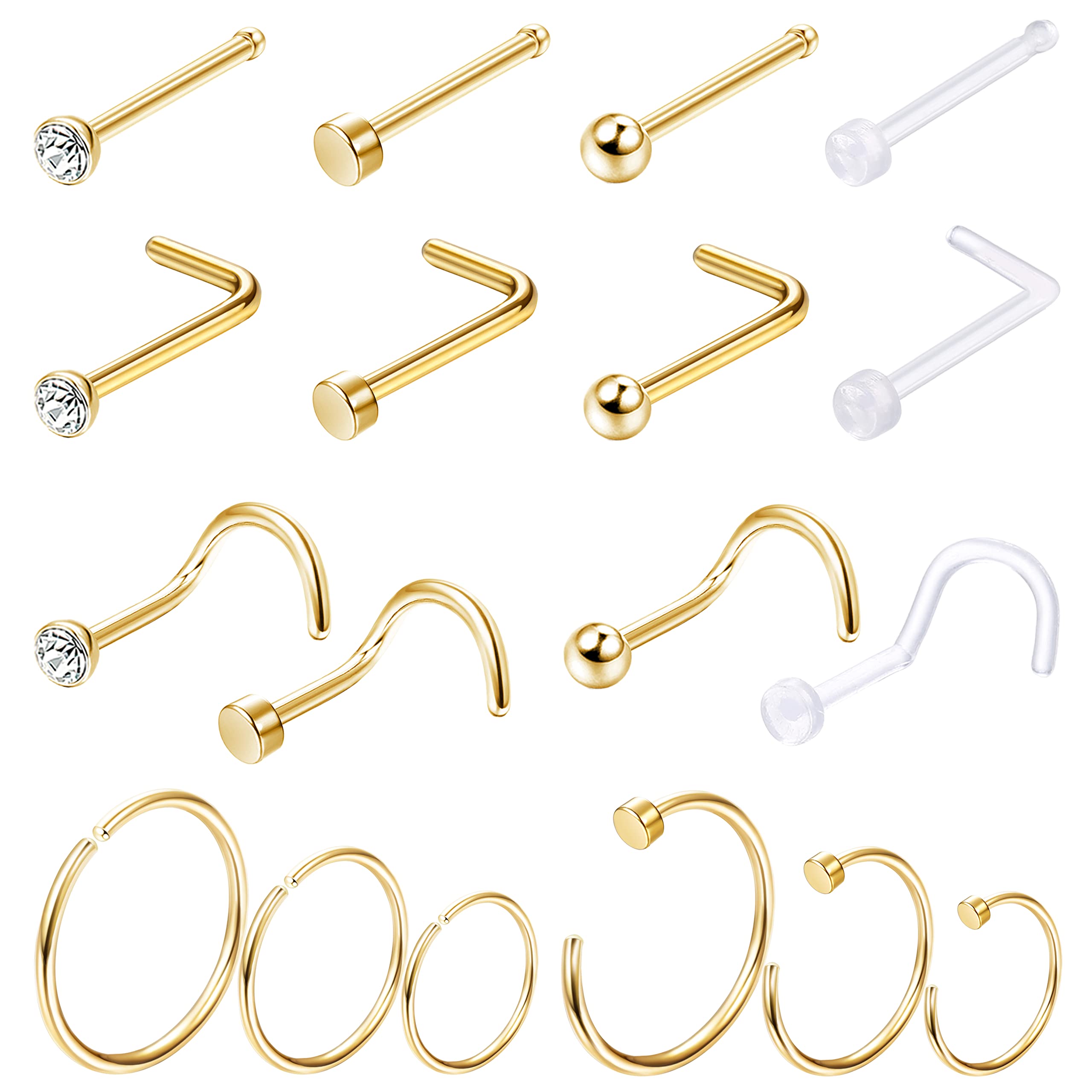 Body Jewelry For Sensitive Skin - Anel de nariz hipoalergênico para pele
