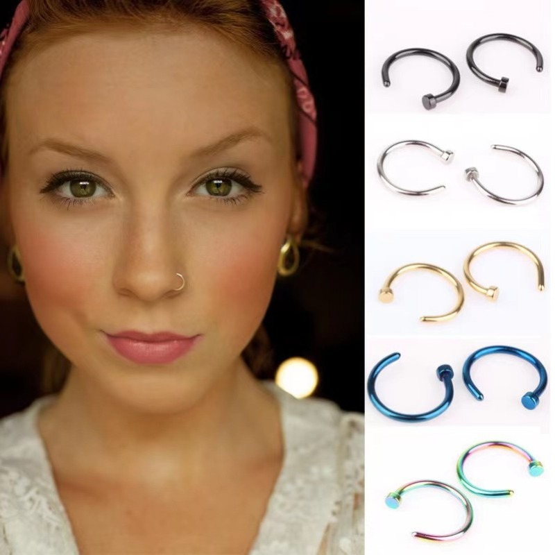 Body Jewelry Lip Ring - Conjunto de 6 Anéis de Nariz