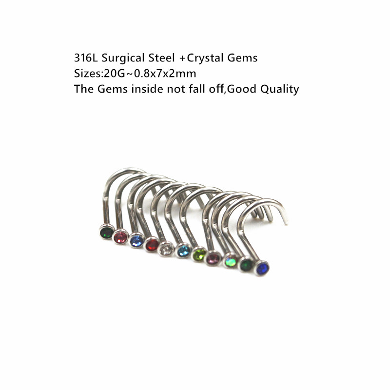 Body Jewelry Good Quality - 50 peças 20g x 7x2mm gemas