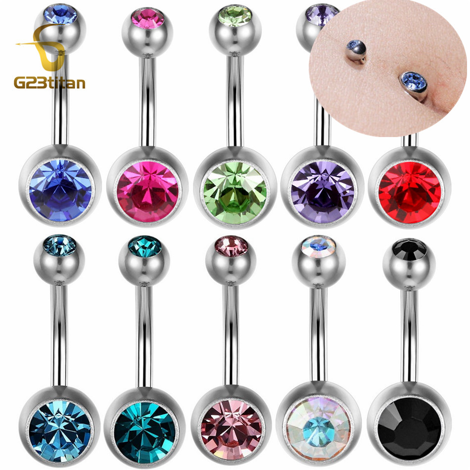 Belly Bar Titanium - G23Titian 14G 8mm 10mm 12mm Anéis