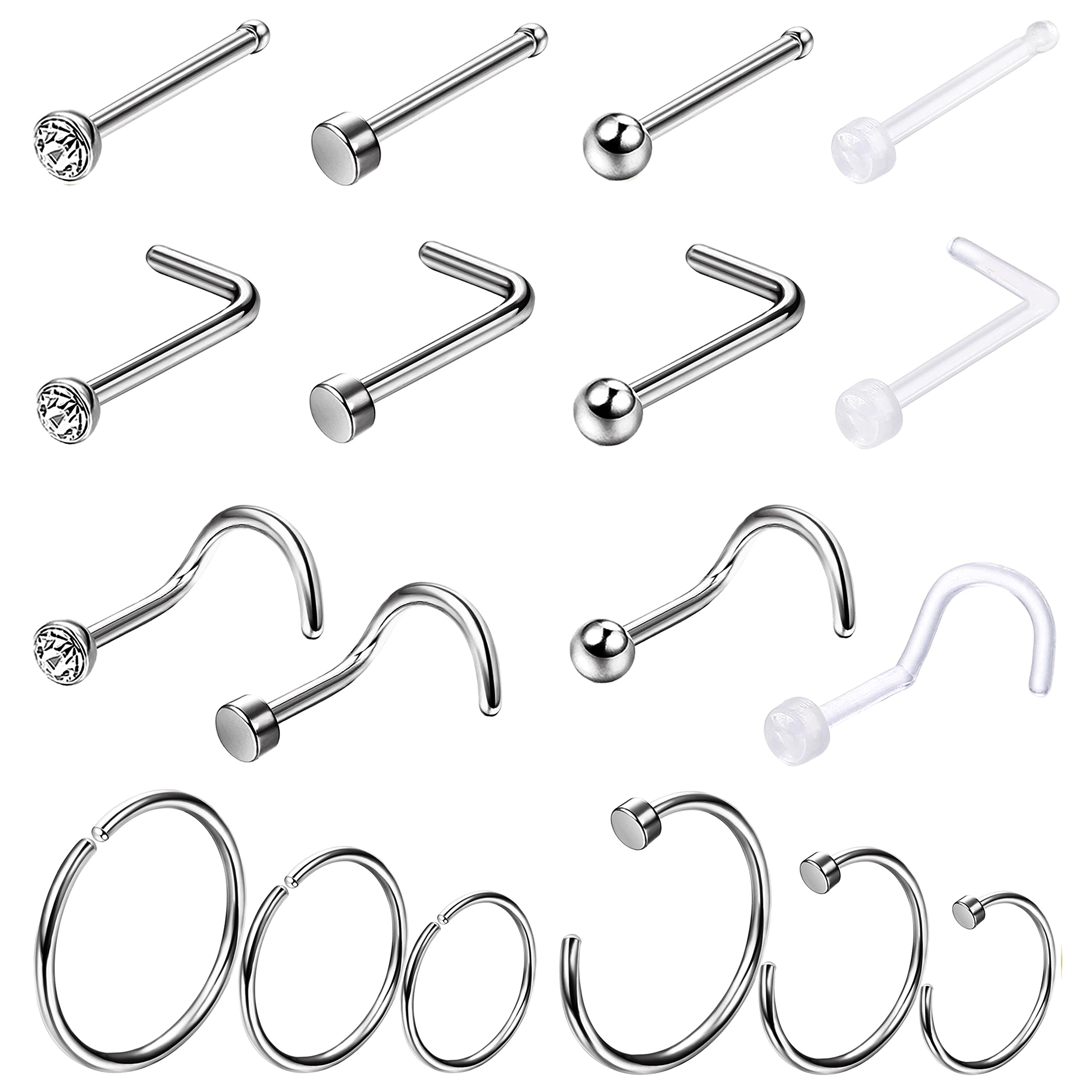 Body Jewelry For Sensitive Skin - Anel de nariz hipoalergênico, 1 peça,