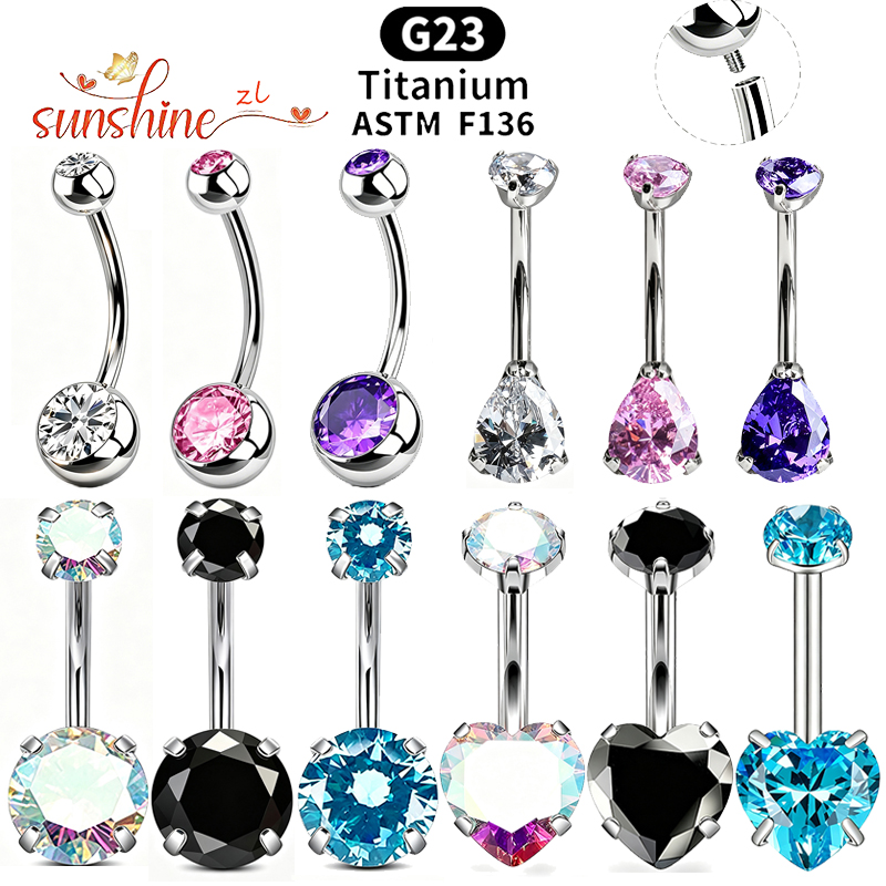 Belly Bar Titanium - 1PC Piercing de Titânio G23 com