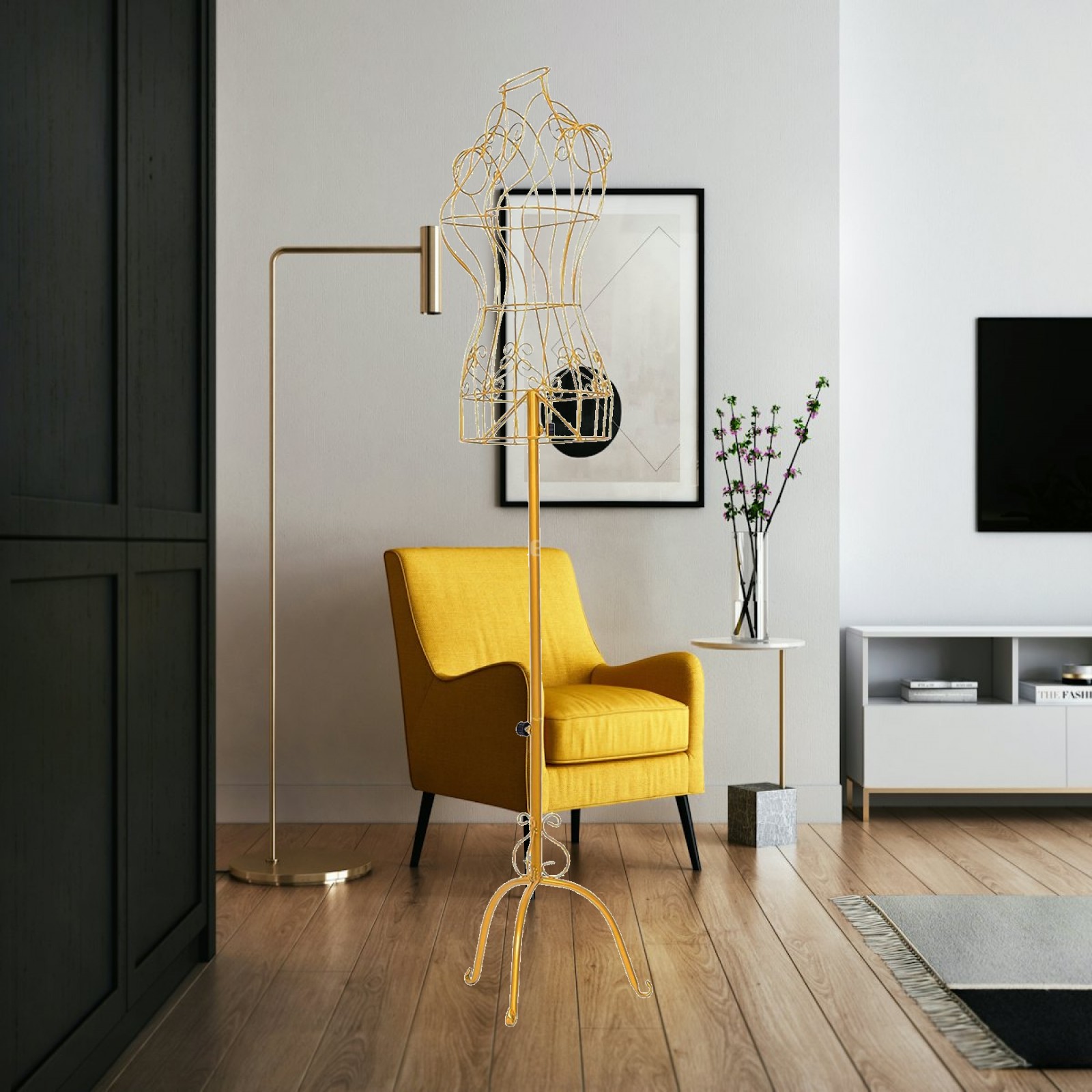 Body Jewelry Shop - Modelo de Torso Feminino em Ferro