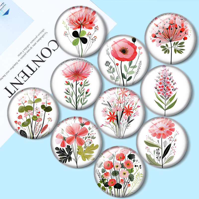 Body Jewelry Top - Cabochões de vidro com flores silvestres