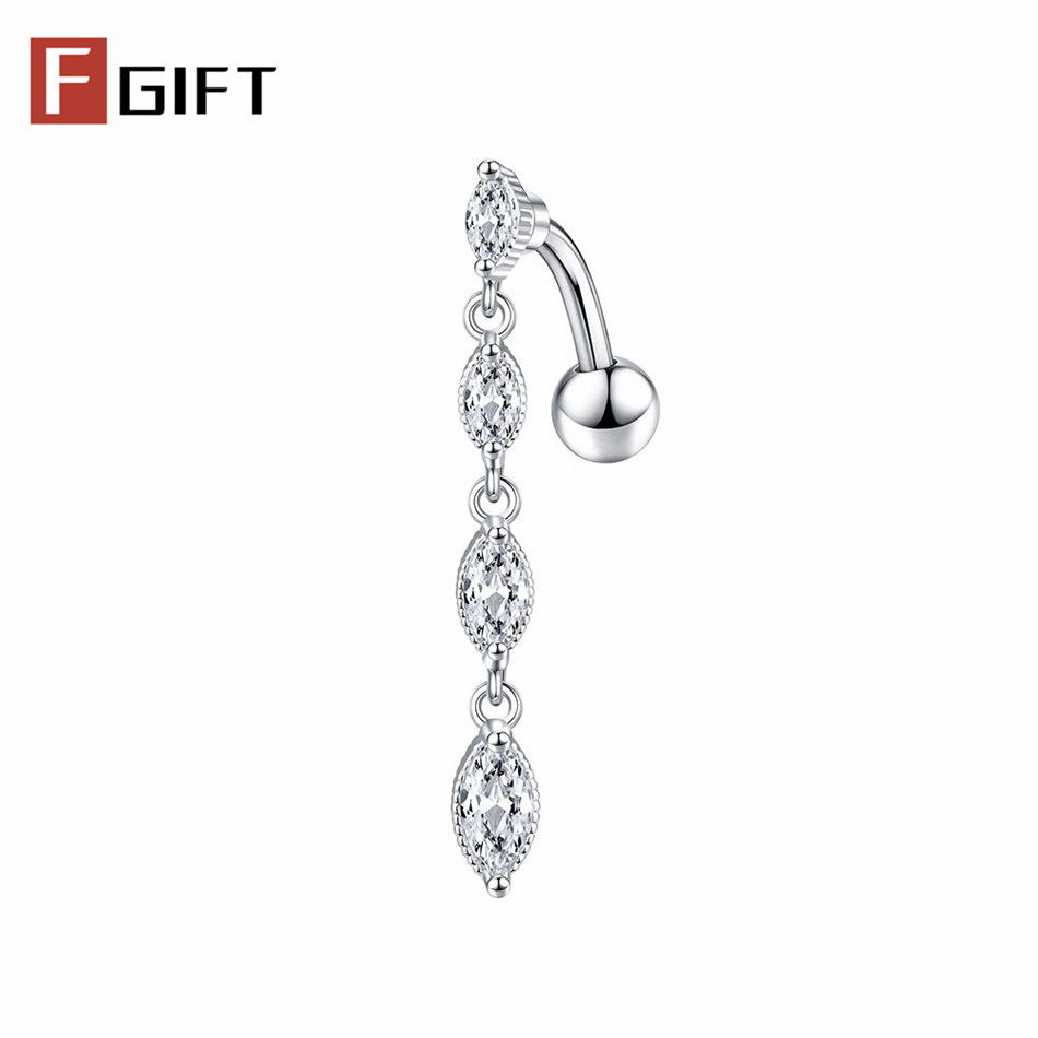Belly Bar Titanium - Anéis de umbigo com barra invertida