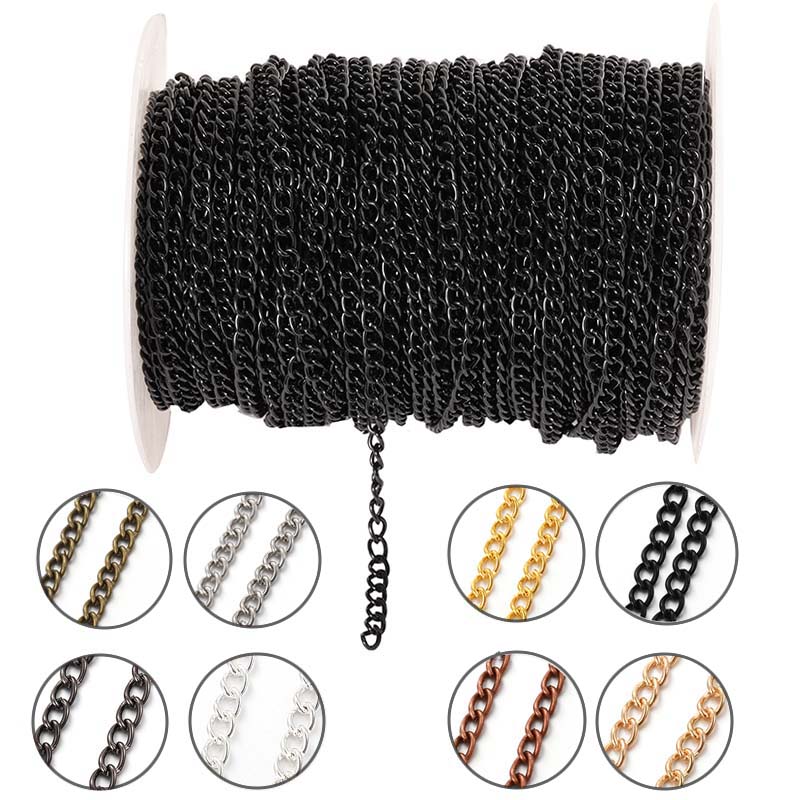 Body Chain Jewelry - Corrente Fina de Metal Oval Plana