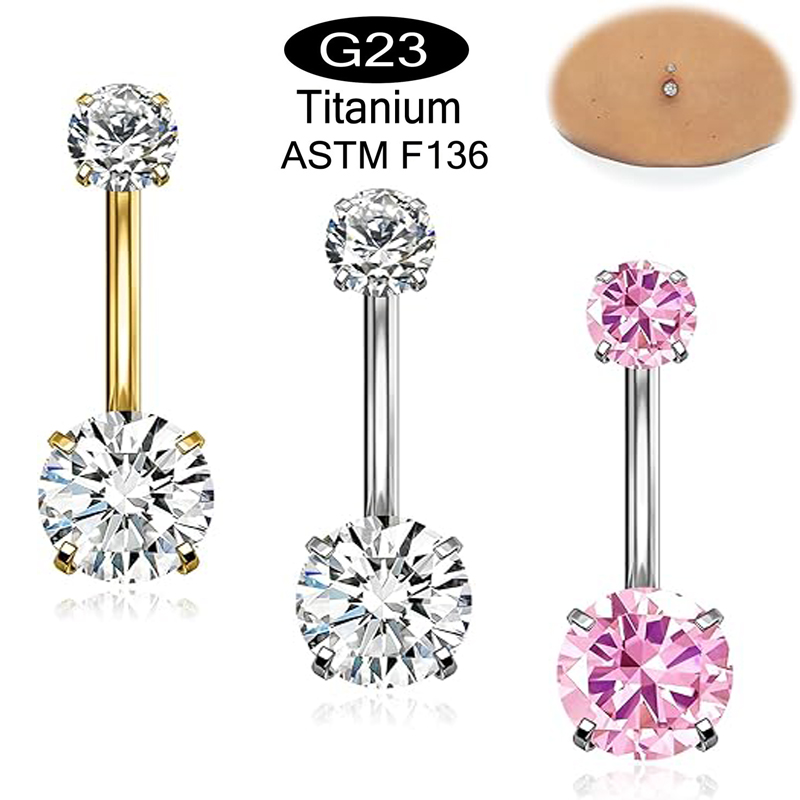 Belly Bar Titanium - Anéis de botão de barriga de