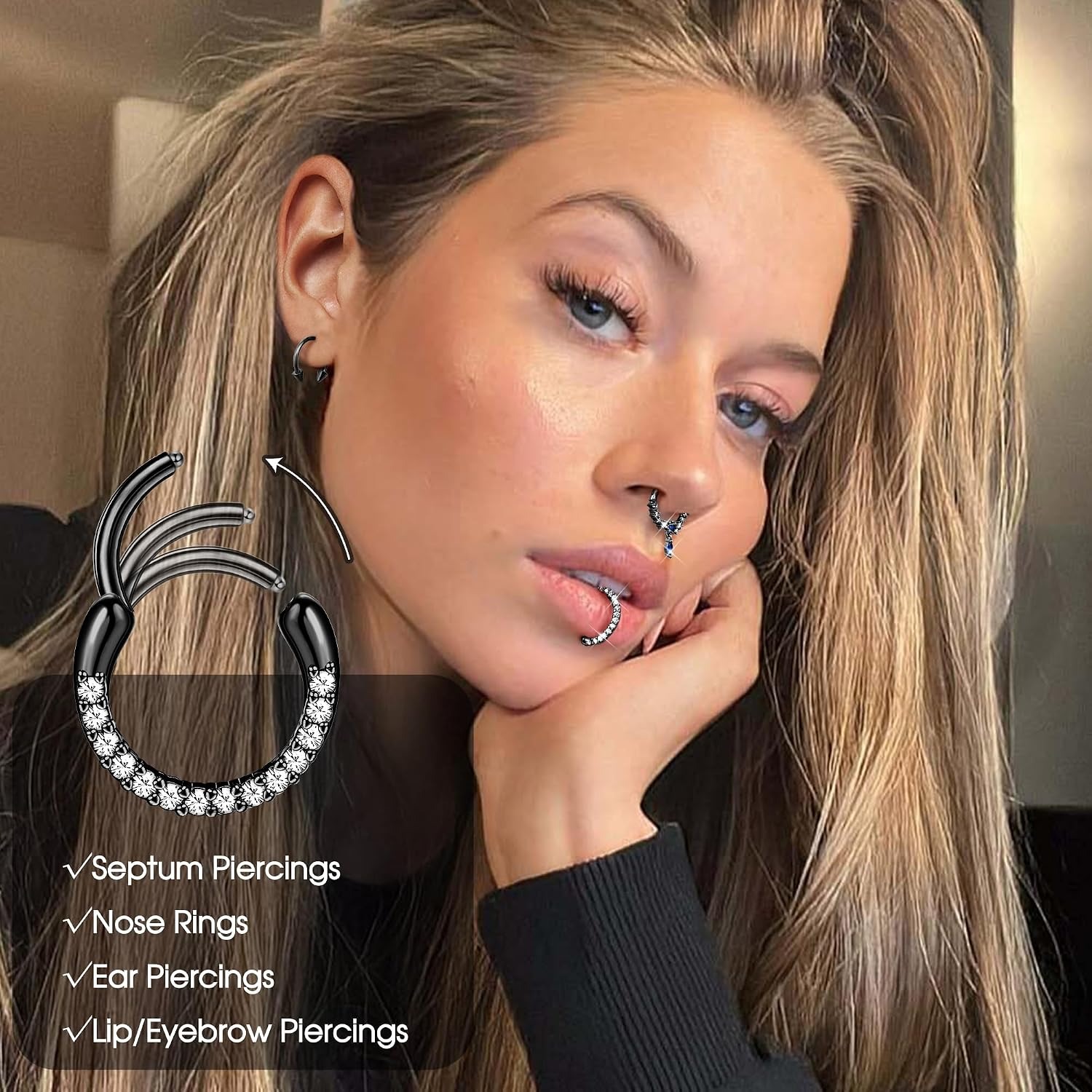 FASACCO Anéis de Septo, Joias  - Body Jewelry For Sensitive Skin avaliação e preço