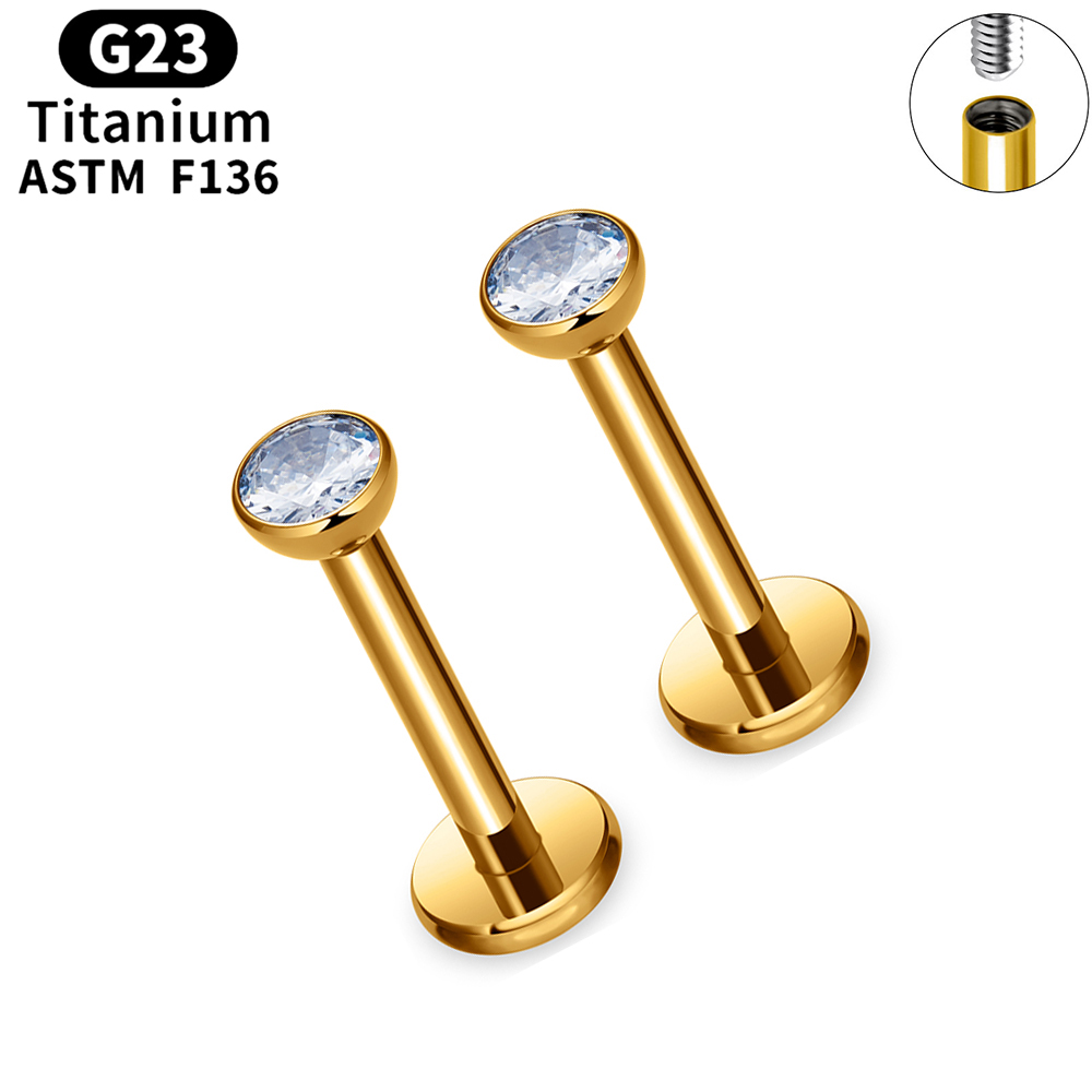 10/50 peças Piercing Labret de - Belly Bar Titanium avaliação e preço