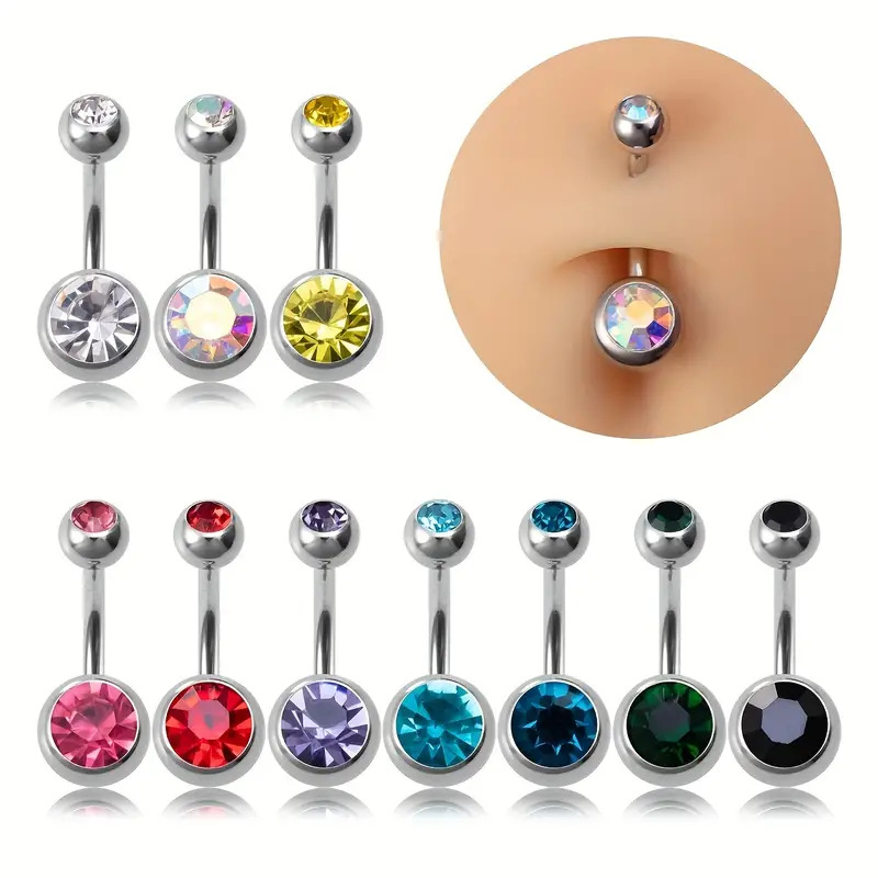 5/10/20 peças zircão 14g pierc - Belly Bar Titanium avaliação e preço