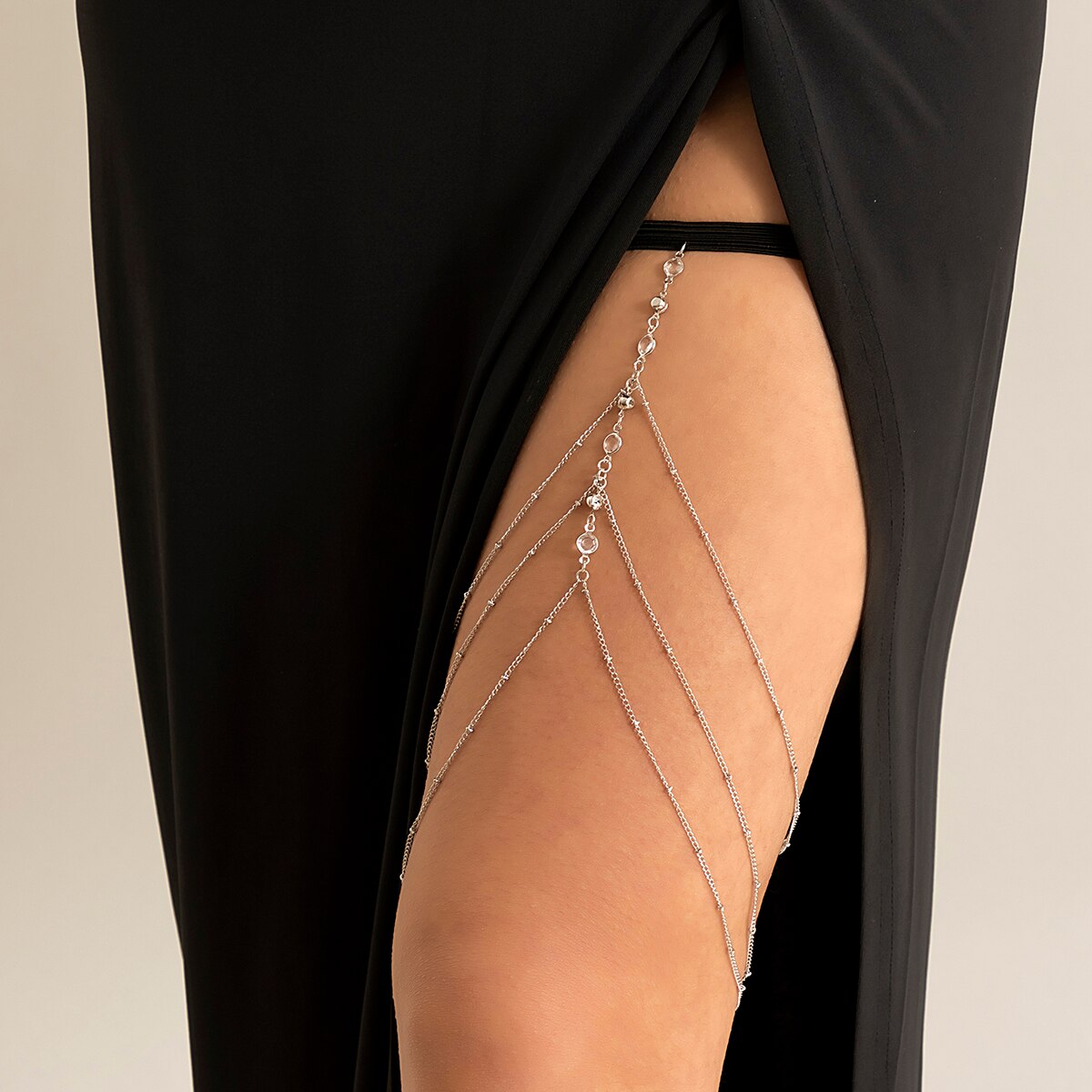 Boho elástico de cristal perna - Body Jewelry Leg Chain avaliação e preço
