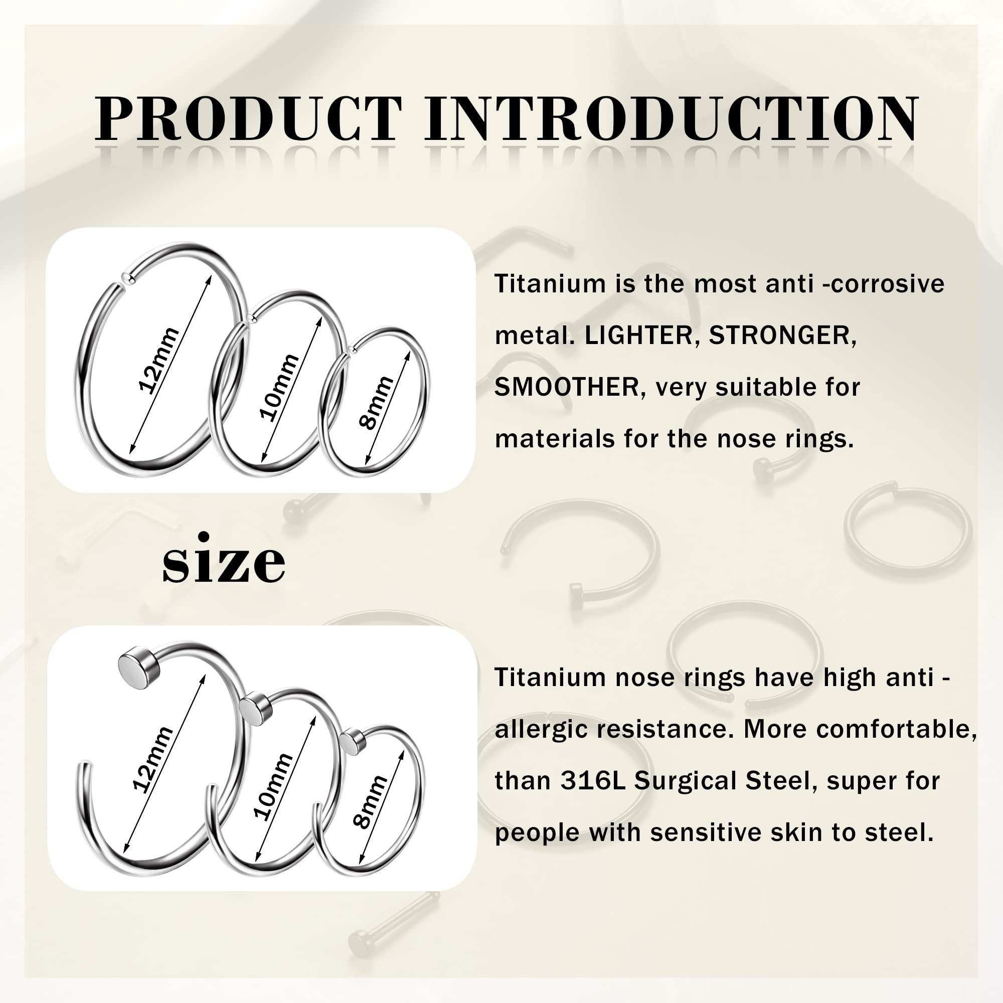 Anel de nariz hipoalergênico,  - Body Jewelry For Sensitive Skin avaliação e preço