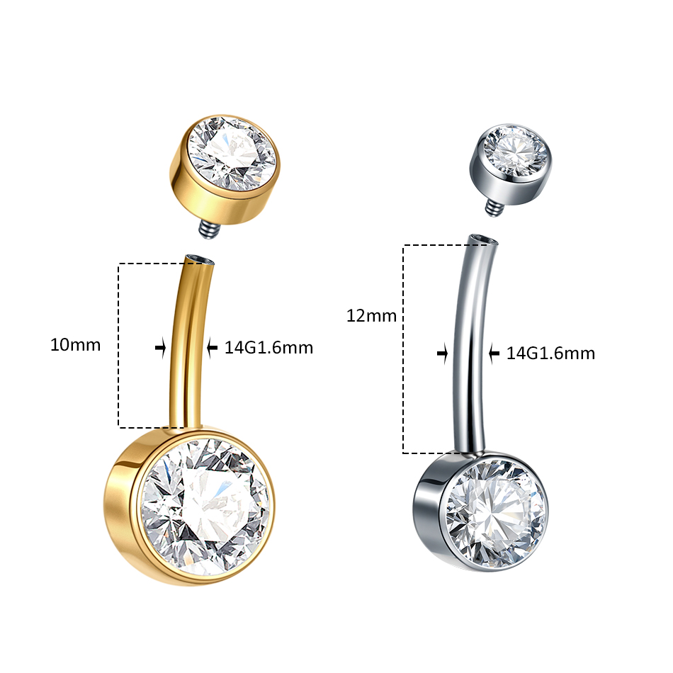 Anel de umbigo de titânio, 5/1 - Belly Bar Titanium avaliação e preço