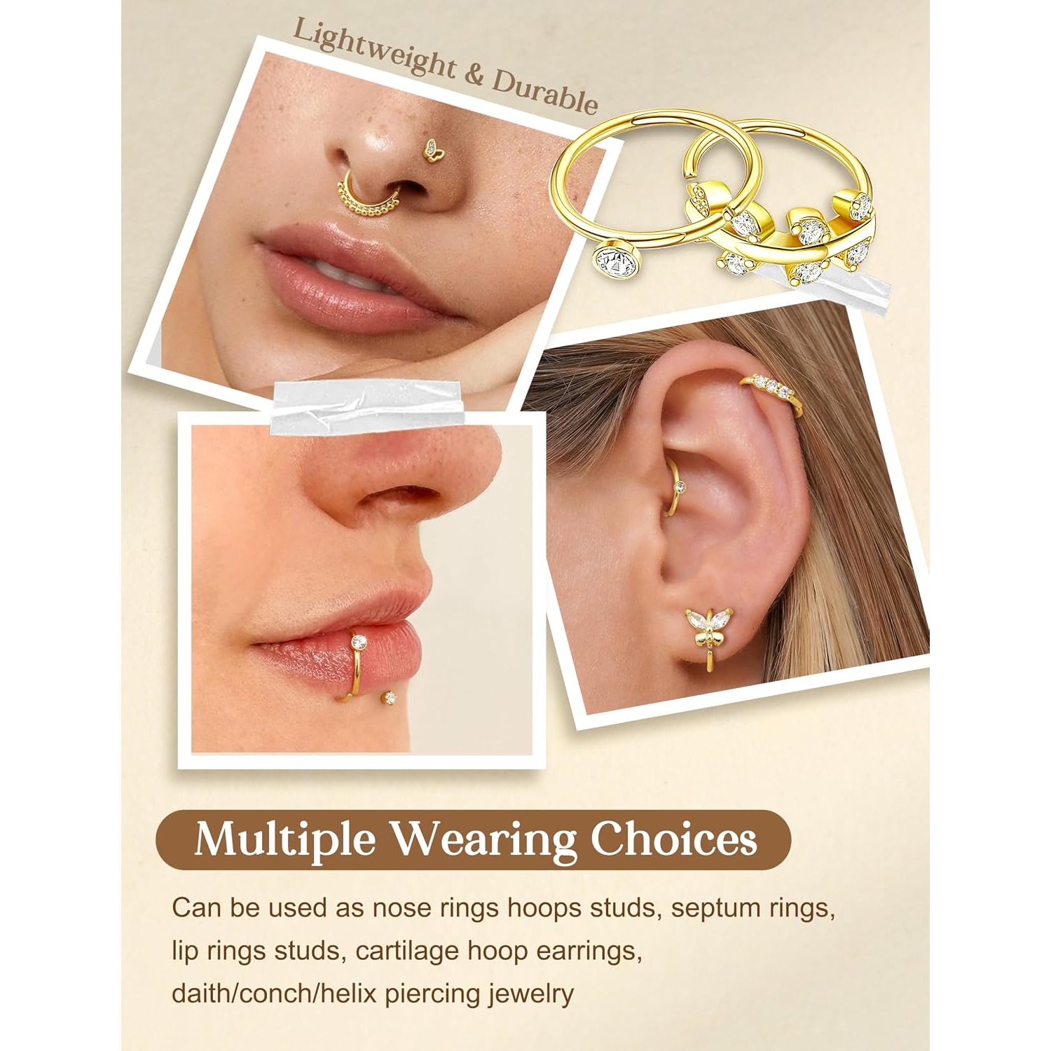 FASACCO 1 peça Anel de Nariz p - Body Jewelry For Sensitive Skin avaliação e preço