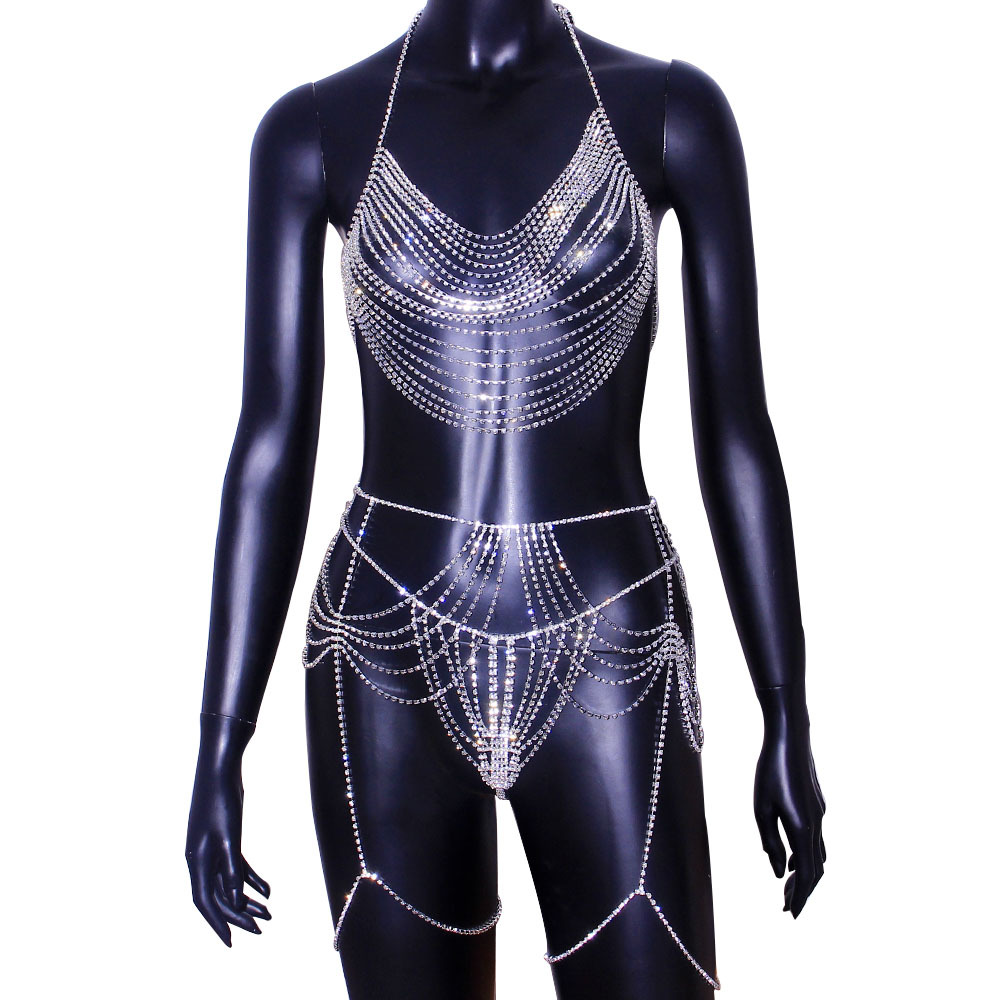 Sexy corpo corrente cintura co - Body Jewelry Chest avaliação e preço