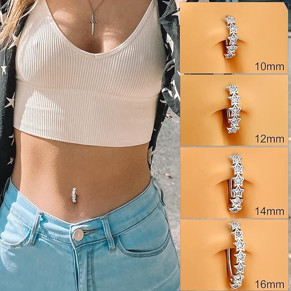Anel de botão chique para pier - Body Jewelry For Sensitive Skin avaliação e preço