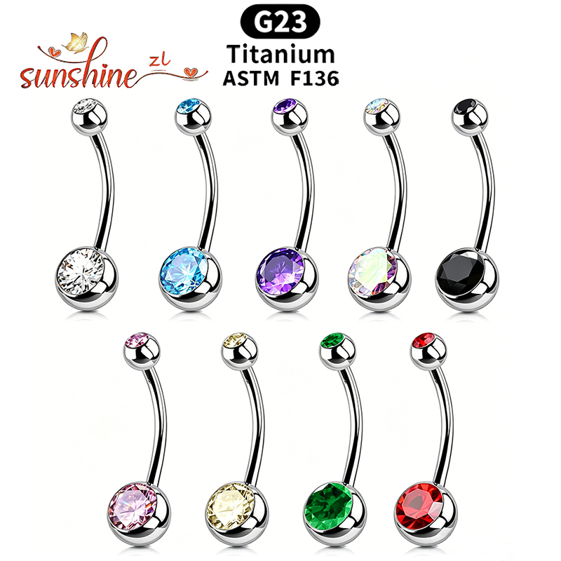 1PC Piercing de Titânio G23 co - Belly Bar Titanium avaliação e preço