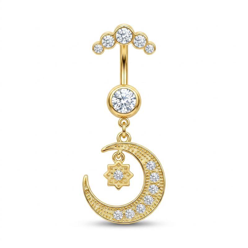 5 Peças de Piercings de Umbigo - Body Jewelry For Sensitive Skin avaliação e preço