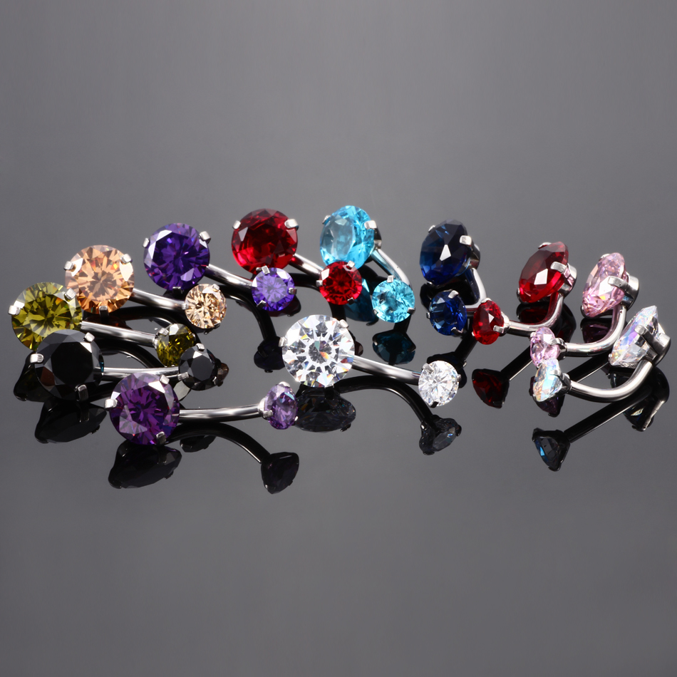 10PC Piercing Umbigo Brincos D - Belly Bar Titanium avaliação e preço