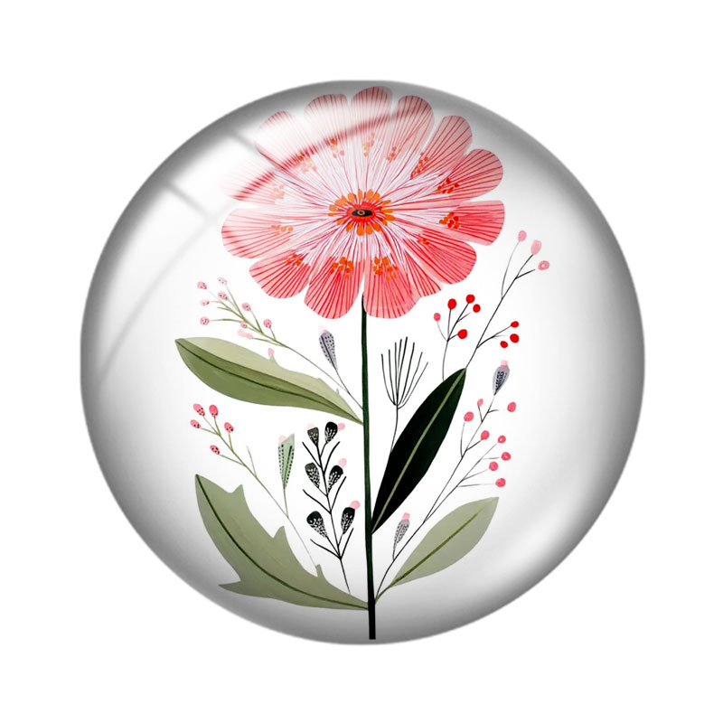 Cabochões de vidro com flores  - Body Jewelry Top avaliação e preço