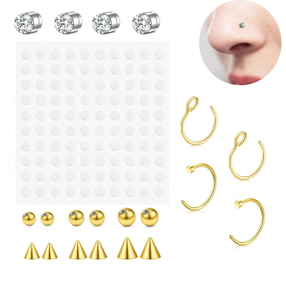 Anéis de nariz falsos, septo f - Body Jewelry Nose avaliação e preço