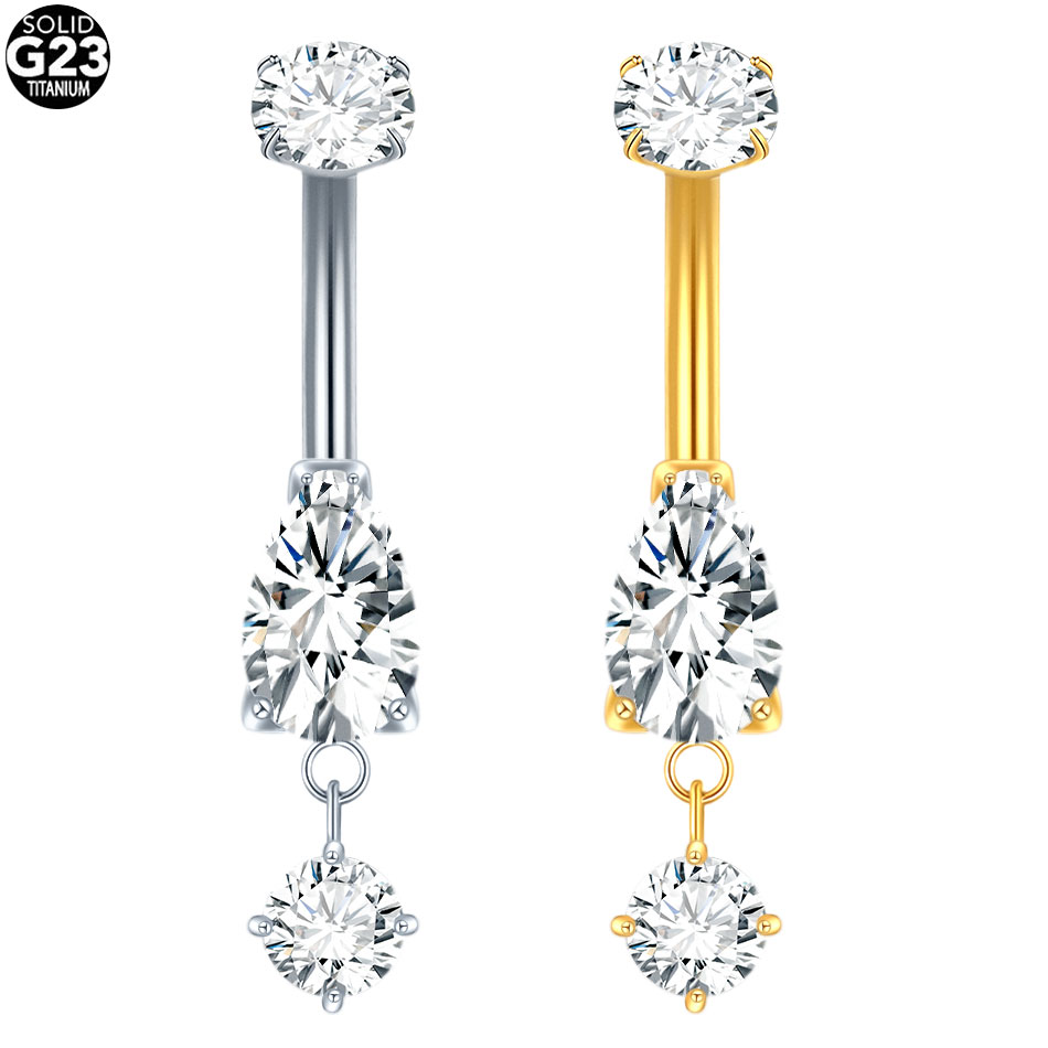 1/5 pçs titânio cristal zircão - Belly Bar Titanium avaliação e preço