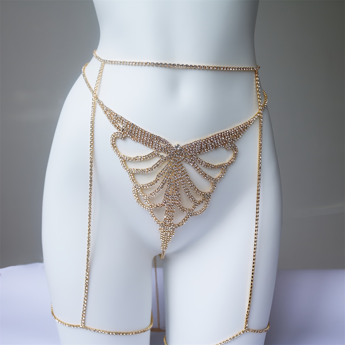 Sparkling Cadeia cintura com S - Body Jewelry Leg Chain avaliação e preço