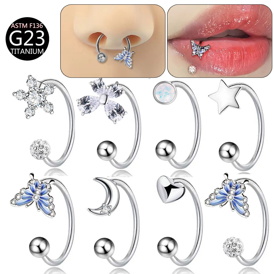 Anel de Lábio Borboleta em Tit - Body Jewelry Lip Ring avaliação e preço