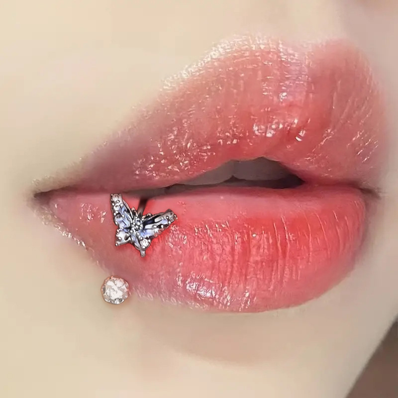 Anel de Lábio Borboleta em Tit - Body Jewelry Lip Ring avaliação e preço