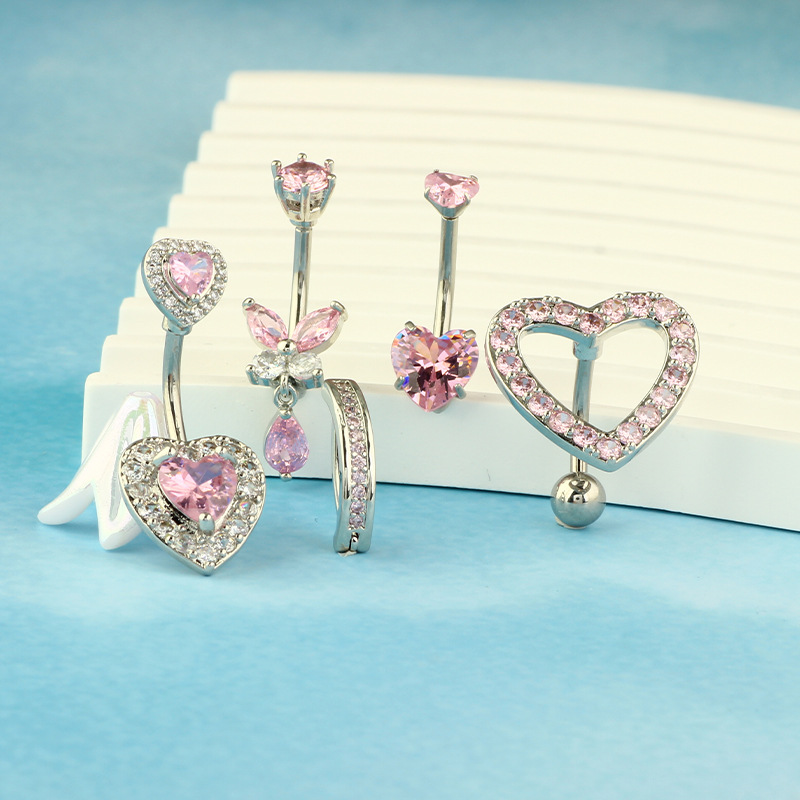 Anéis de umbigo com coroa rosa - Belly Bar Titanium avaliação e preço