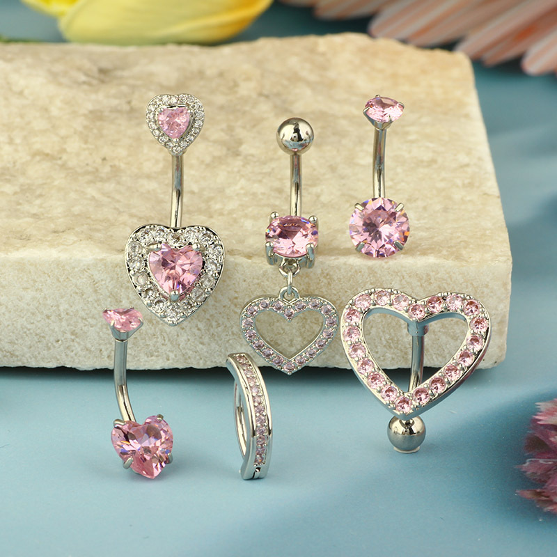 Anéis de umbigo com coroa rosa - Belly Bar Titanium avaliação e preço