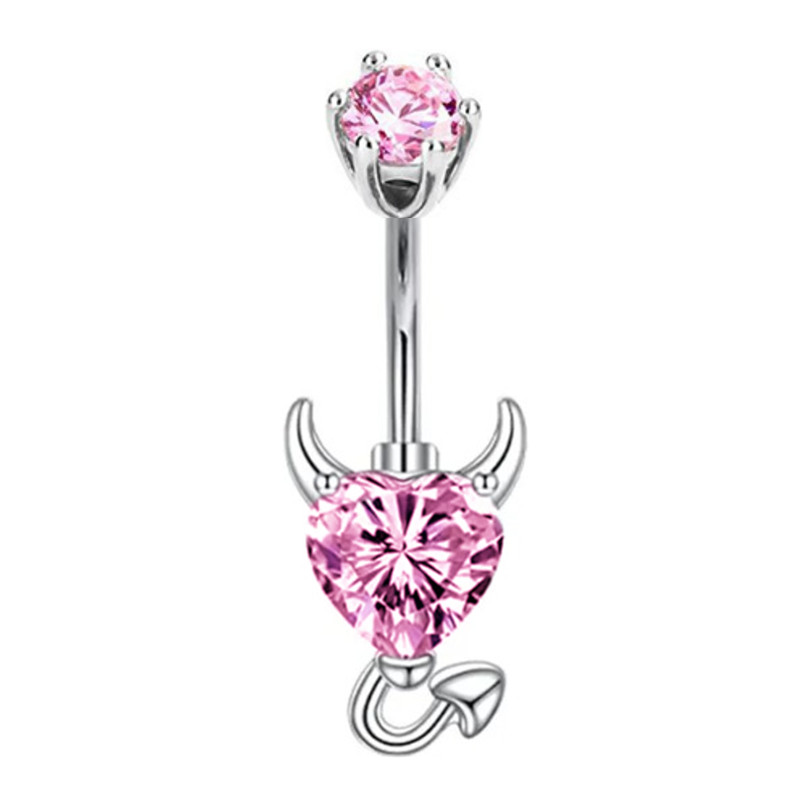 Anéis de umbigo com coroa rosa - Belly Bar Titanium avaliação e preço